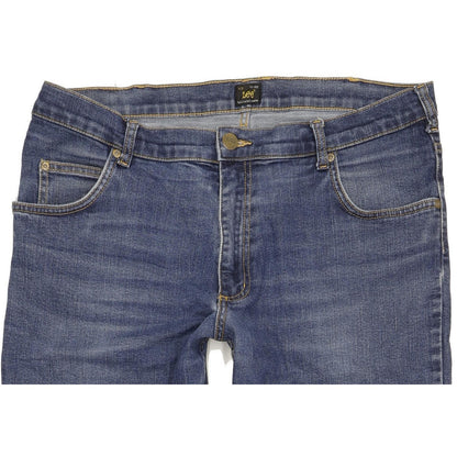 Lee Brooklyn Men Blue Straight Regular Stretch Jeans W38 L33