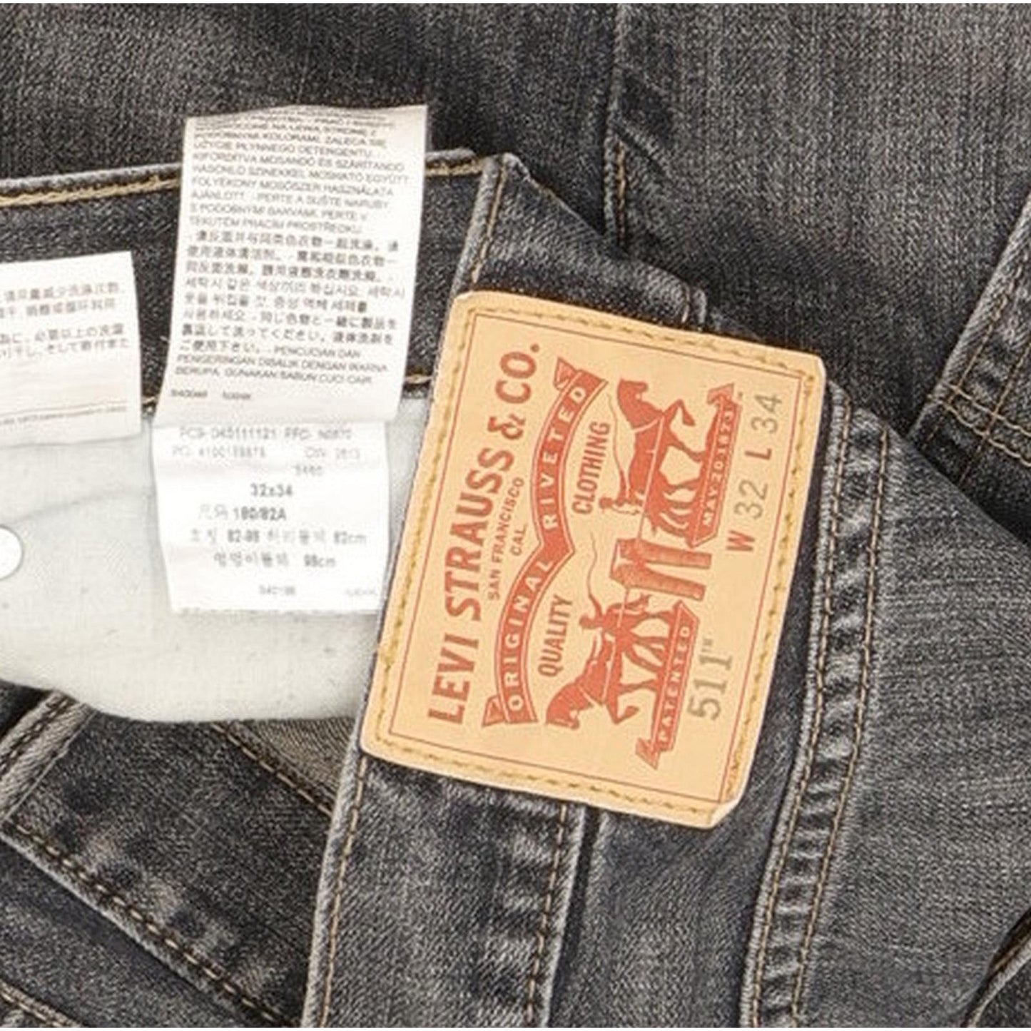 Levi's 511 Men Blue Straight Slim Jeans W32 L34