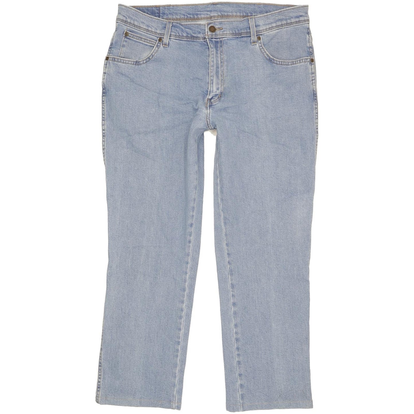 Wrangler Durable Quality Men Blue Straight Regular Stretch Jeans W36 L27