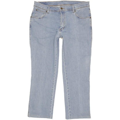 Wrangler Durable Quality Men Blue Straight Regular Stretch Jeans W36 L27