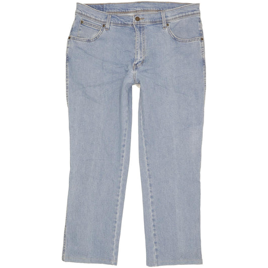 Wrangler Durable Quality Men Blue Straight Regular Stretch Jeans W36 L27