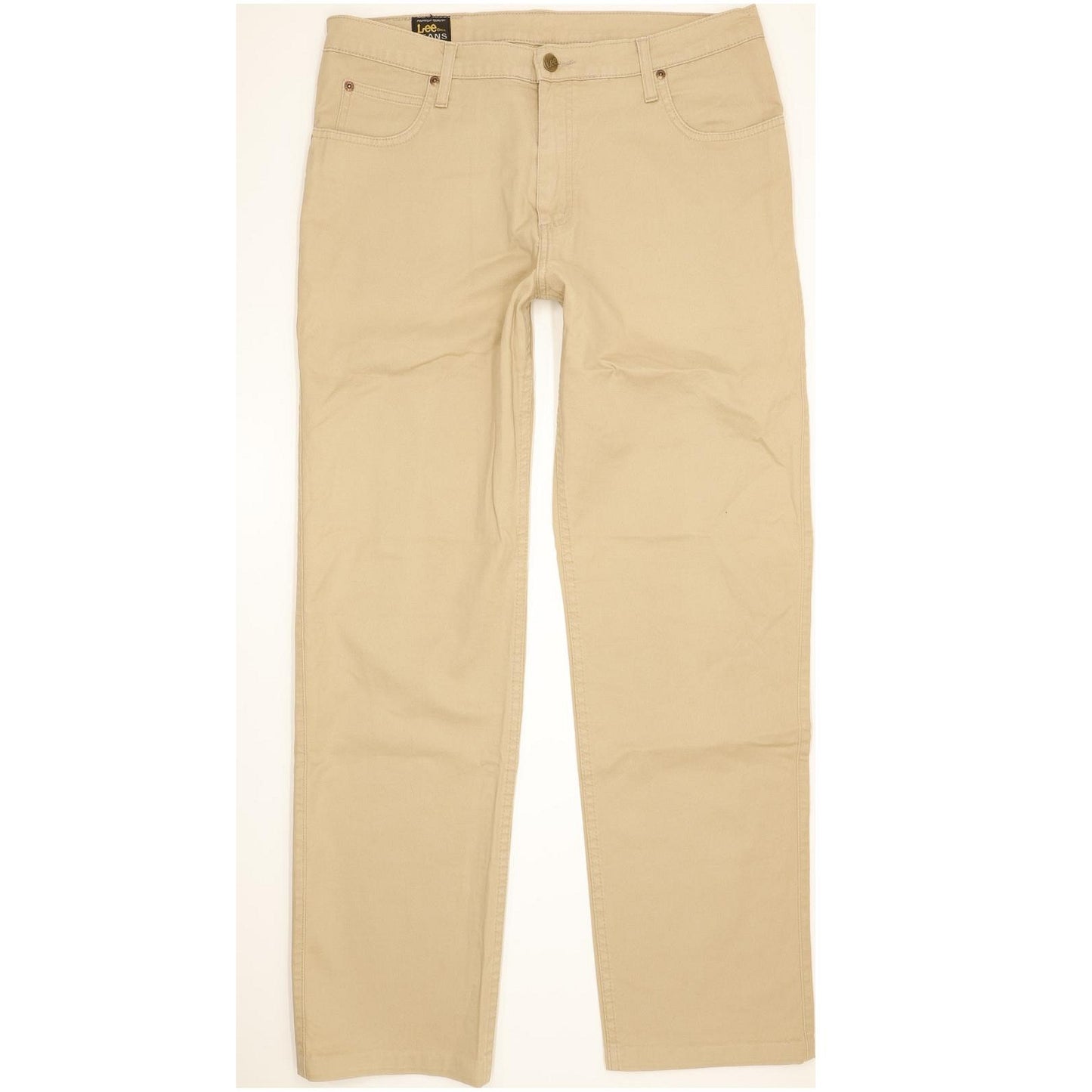 Lee Brooklyn Men Beige Straight Regular Stretch Jeans W36 L32