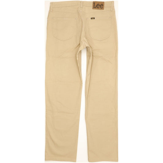 Lee Brooklyn Men Beige Straight Regular Stretch Jeans W36 L32