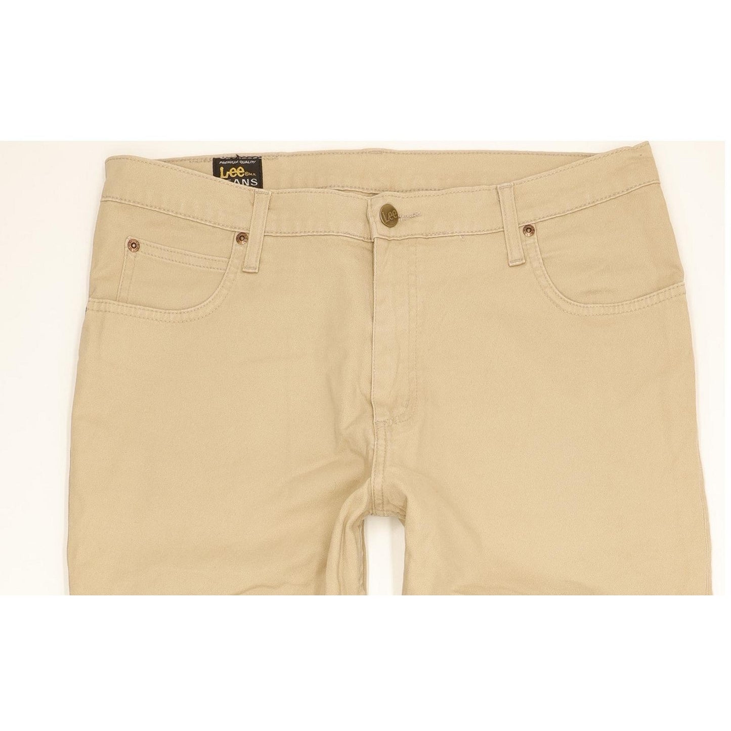 Lee Brooklyn Men Beige Straight Regular Stretch Jeans W36 L32