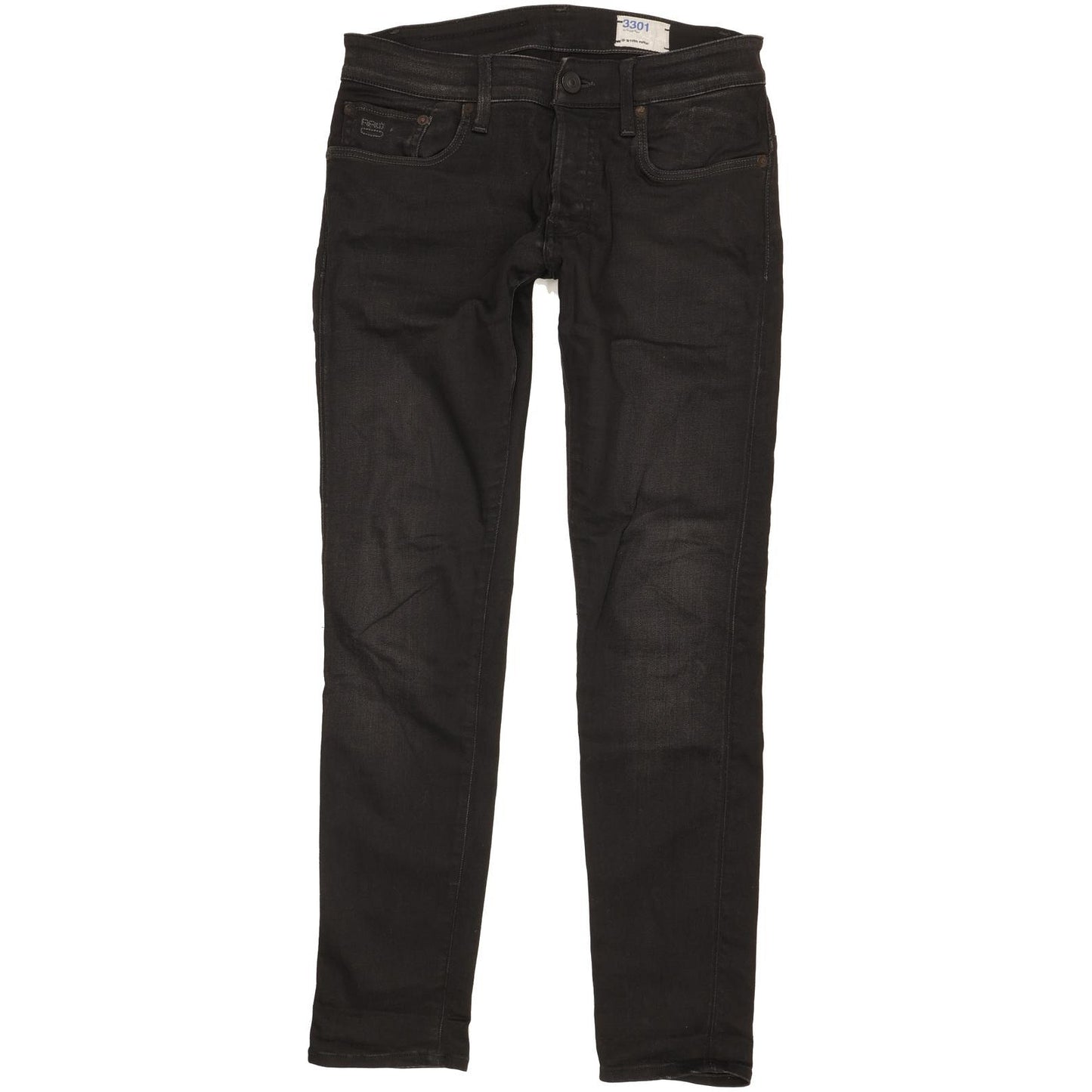 G-Star 3301 Men Black Skinny Slim Stretch Jeans W30 L30
