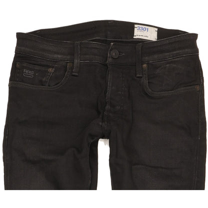 G-Star 3301 Men Black Skinny Slim Stretch Jeans W30 L30