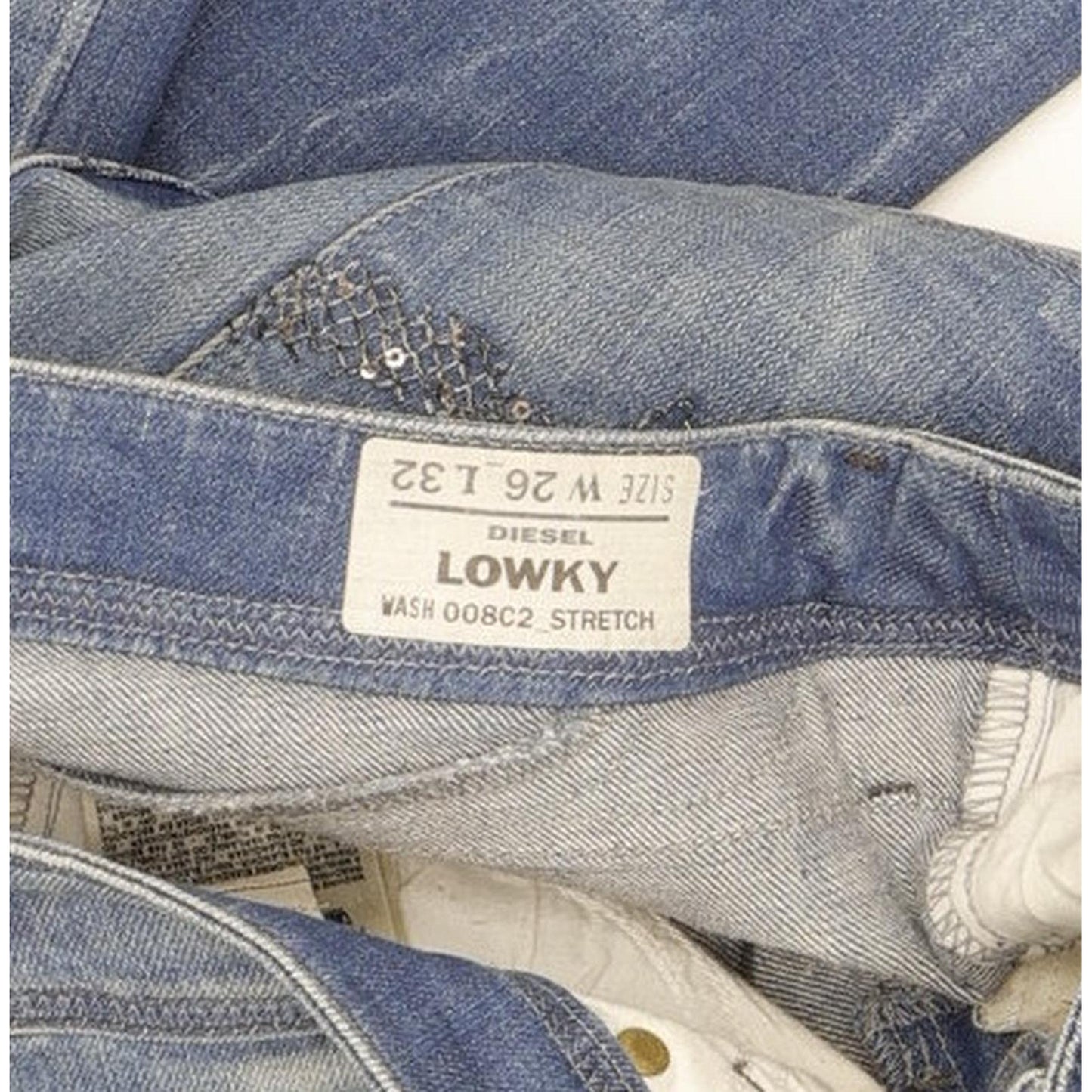 Diesel Lowky 008C2 Women Blue Straight Slim Stretch Jeans W26 L32
