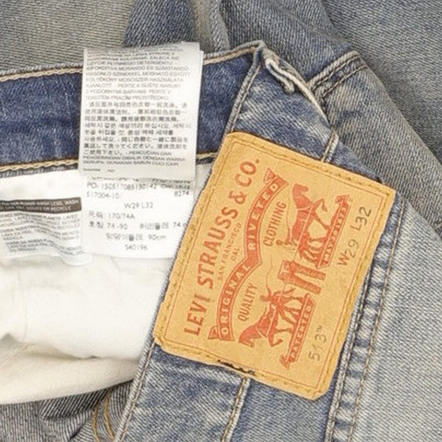 Levi's 513 Men Blue Straight Slim Stretch Jeans W29 L32