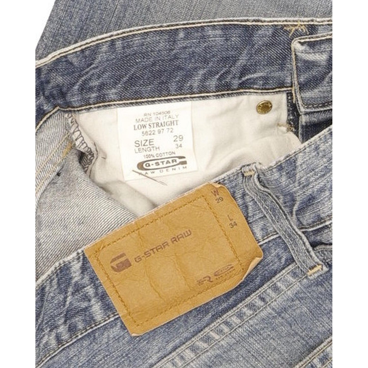 G-Star Men Blue Straight Slim Jeans W29 L34