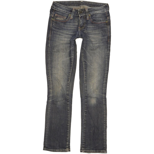 G-Star Women Blue Straight Slim Stretch Jeans W25 L29
