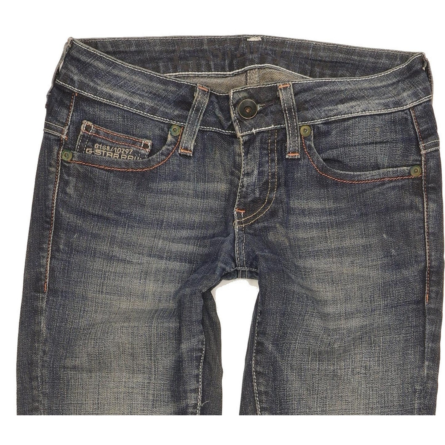 G-Star Women Blue Straight Slim Stretch Jeans W25 L29