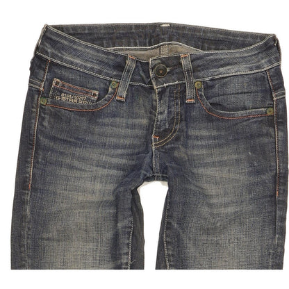 G-Star Women Blue Straight Slim Stretch Jeans W25 L29