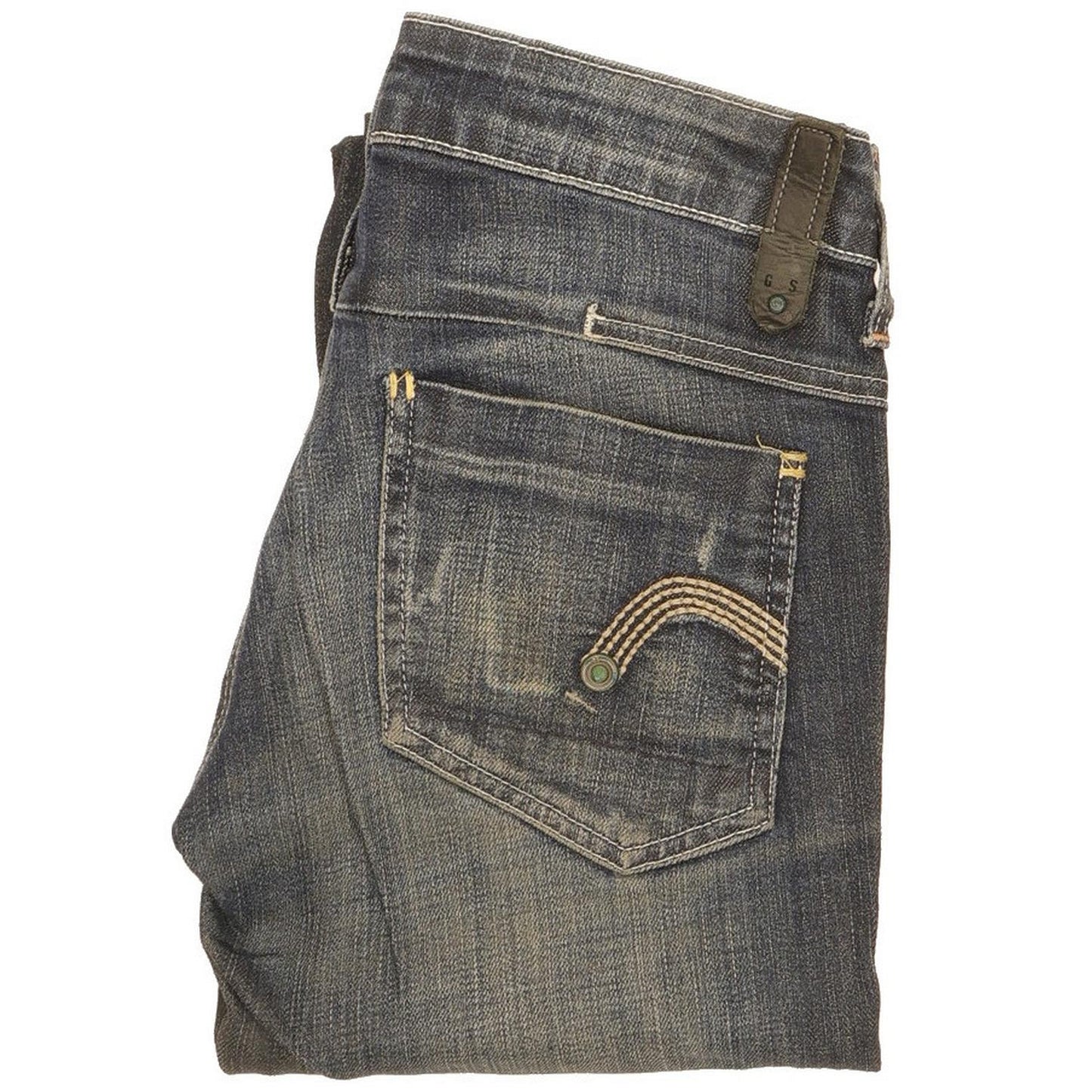 G-Star Women Blue Straight Slim Stretch Jeans W25 L29