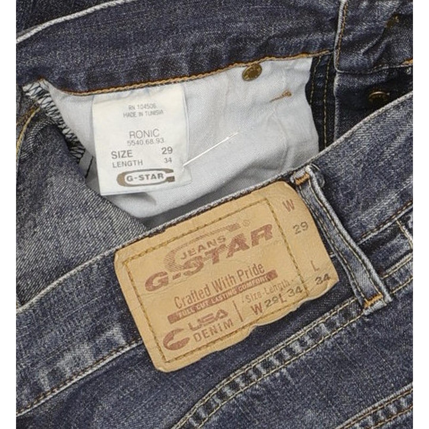 G-Star Ronic Men Blue Straight Regular Jeans W29 L33