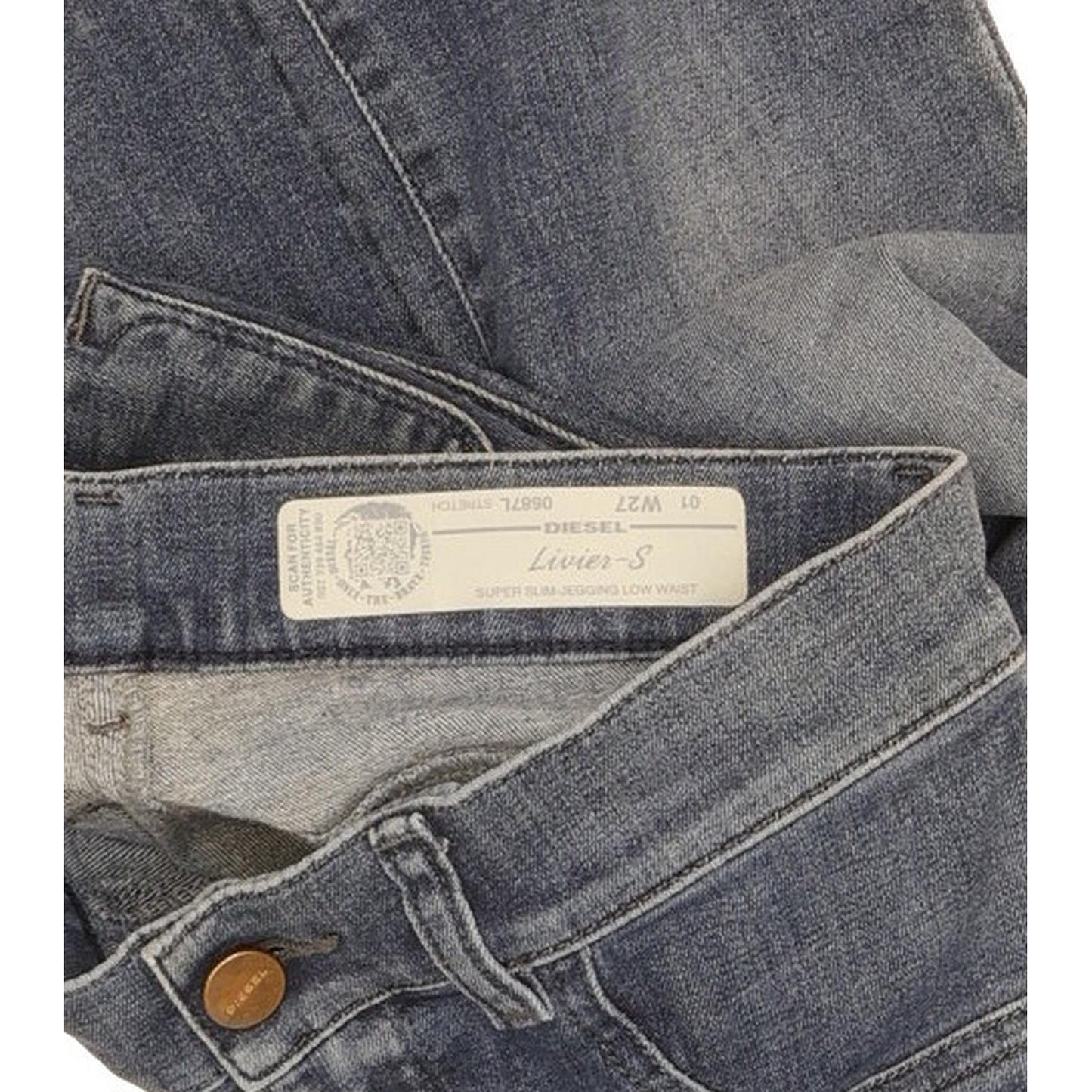 Diesel Livier-S Women Blue Skinny Slim Jegging Stretch Jeans W27 L30