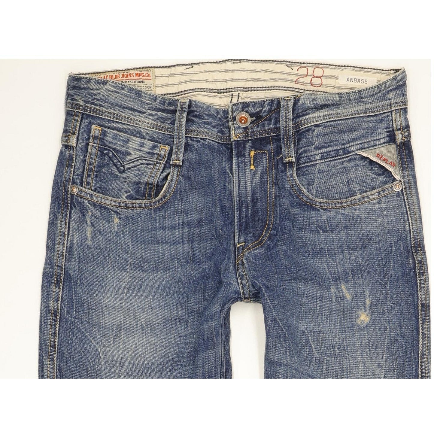 Replay Anbass Men Blue Skinny Slim Jeans W28 L32