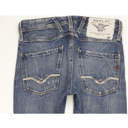 Replay Anbass Men Blue Skinny Slim Jeans W28 L32