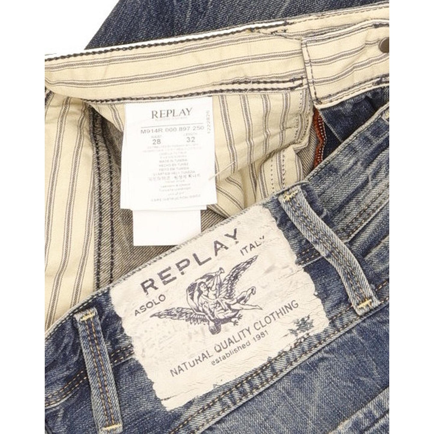 Replay Anbass Men Blue Skinny Slim Jeans W28 L32