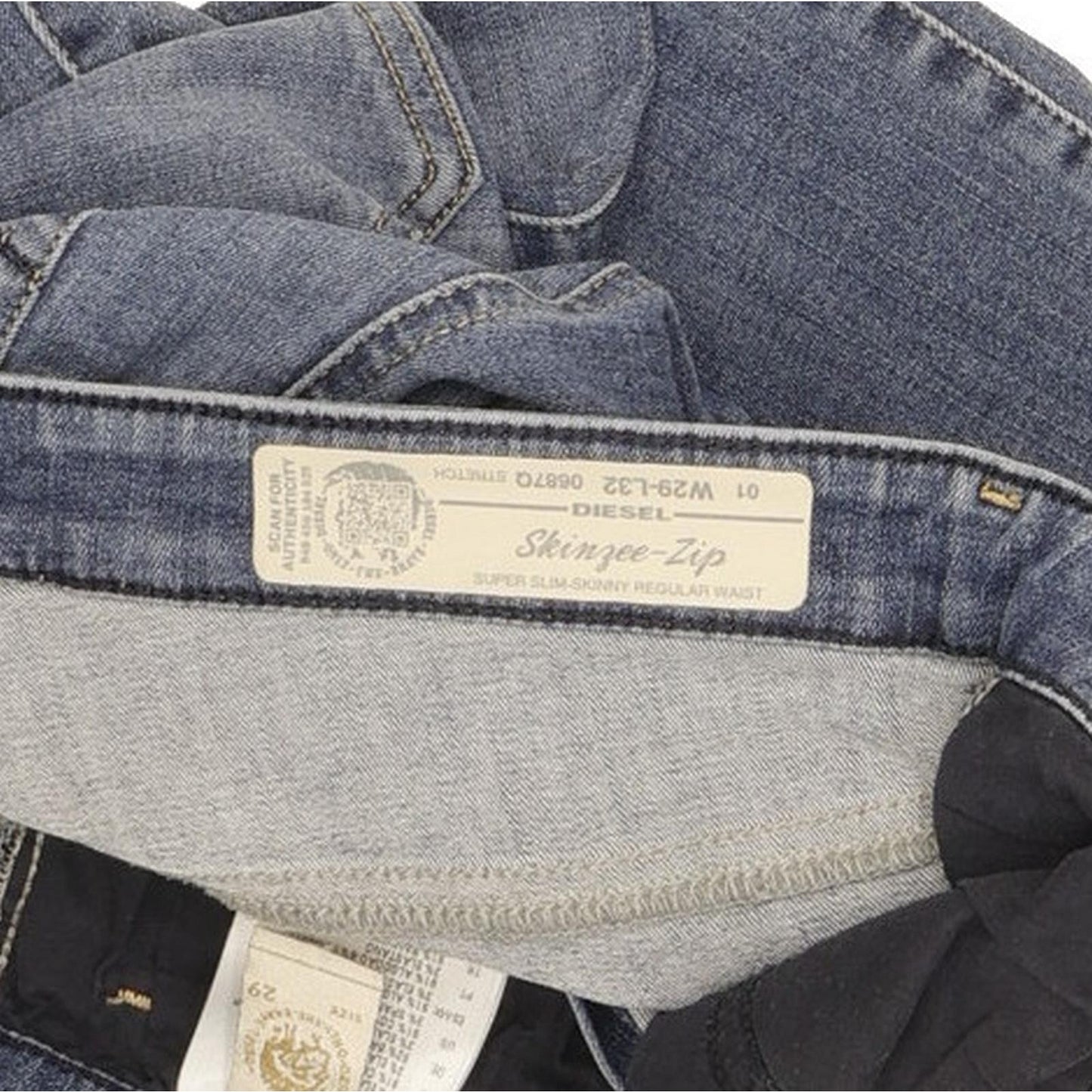 Diesel Skinzee 0687Q Women Blue Skinny Slim Stretch Jeans W29 L32