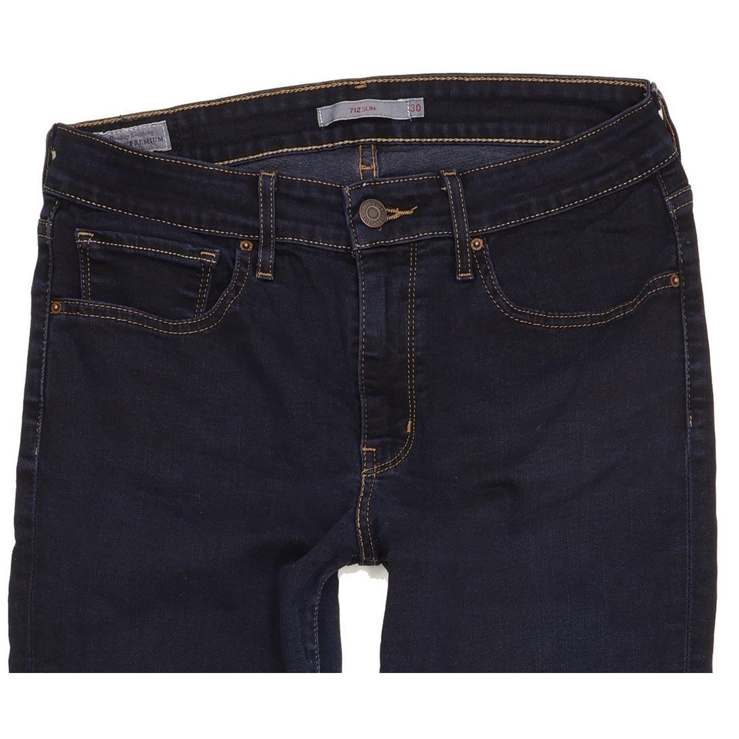 Levi's 712 Women Navy Straight Slim Stretch Jeans W30 L27