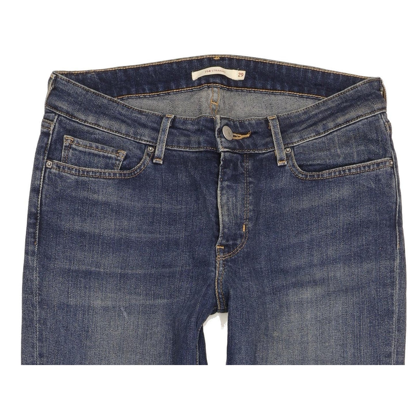 Levi's 714 Women Blue Straight Slim Stretch Jeans W29 L32