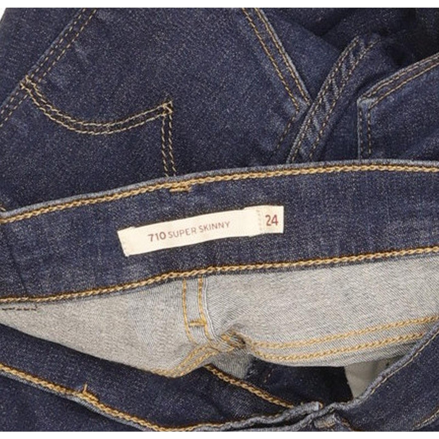 Levi's 710 Super Women Blue Skinny Slim Stretch Jeans W24 L30