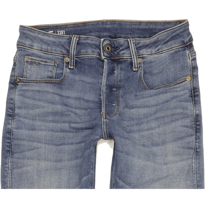 G-Star 3301 Men Blue Skinny Slim Stretch Jeans W28 L32