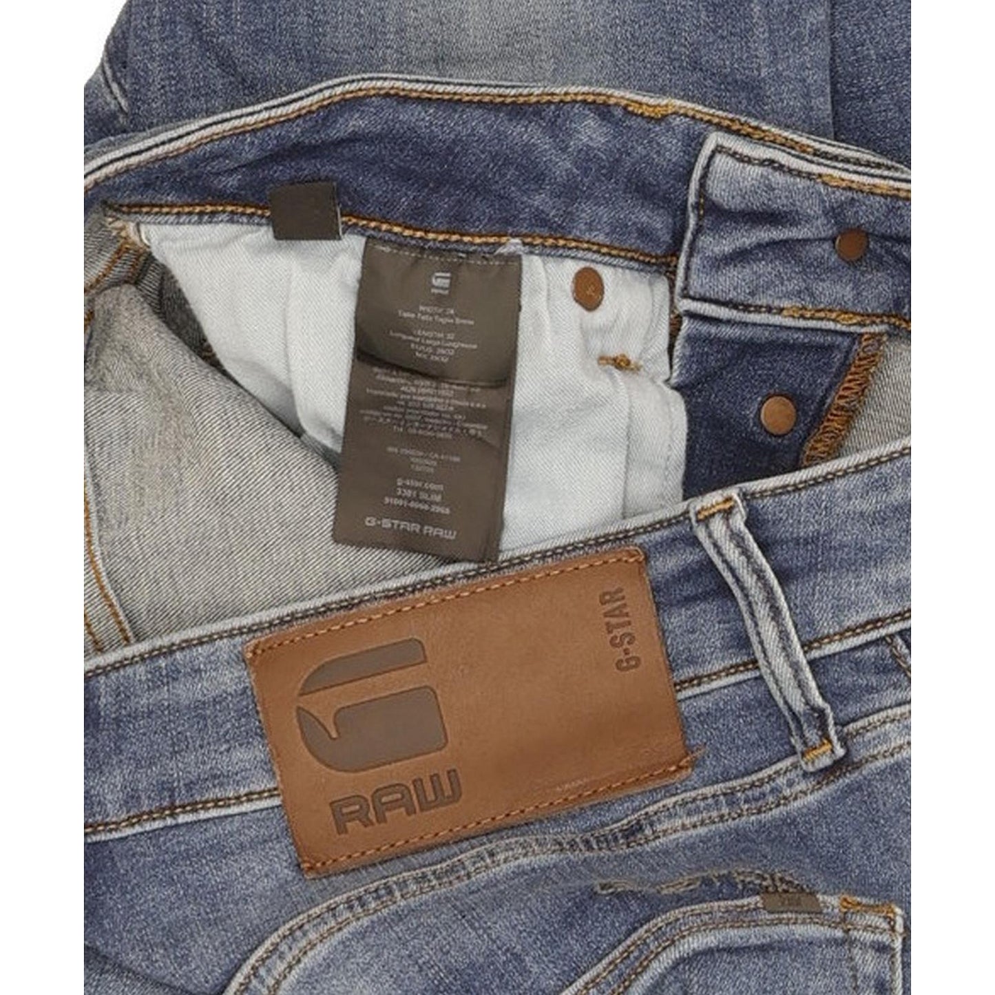 G-Star 3301 Men Blue Skinny Slim Stretch Jeans W28 L32