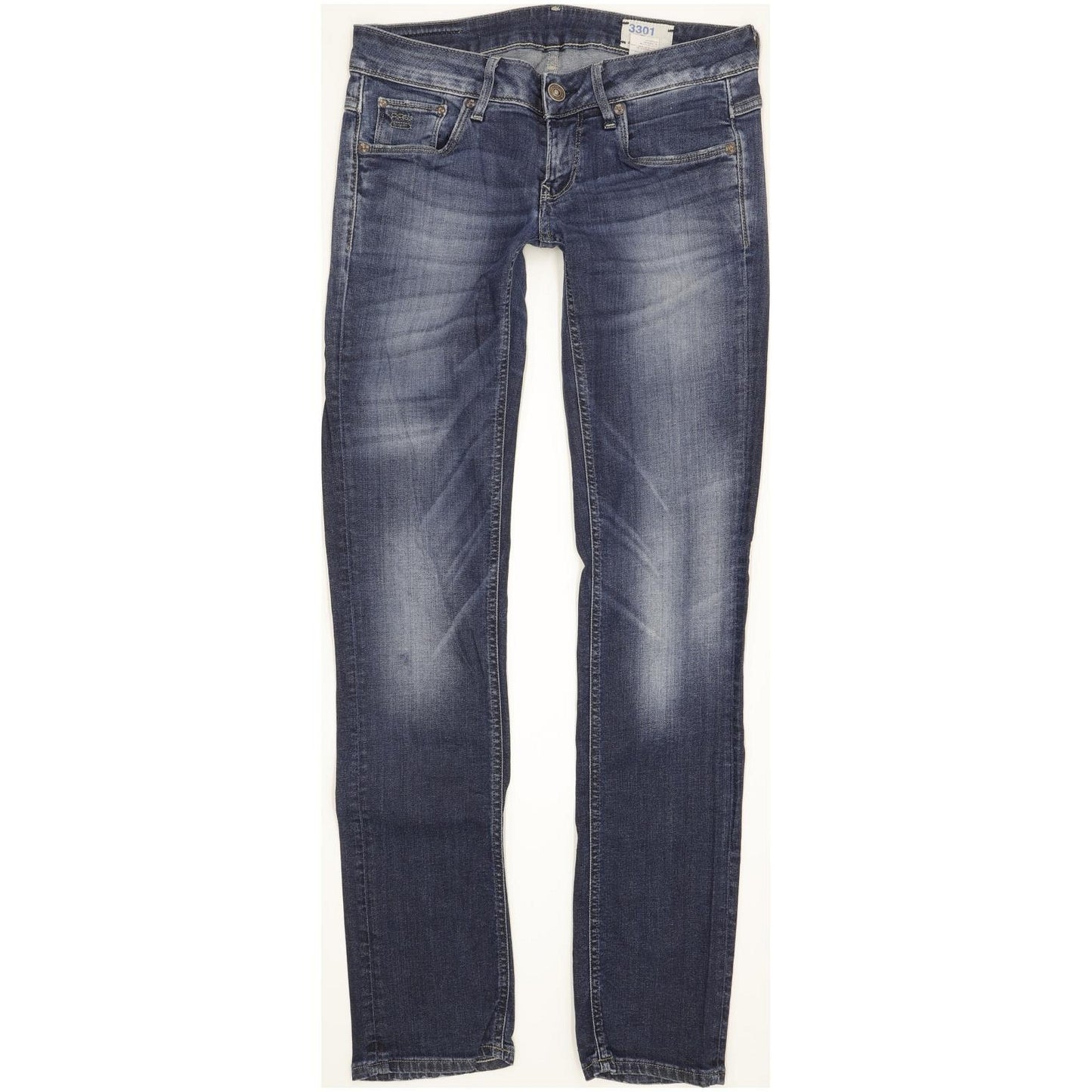 G-Star 3301 Women Blue Straight Slim Stretch Jeans W29 L32