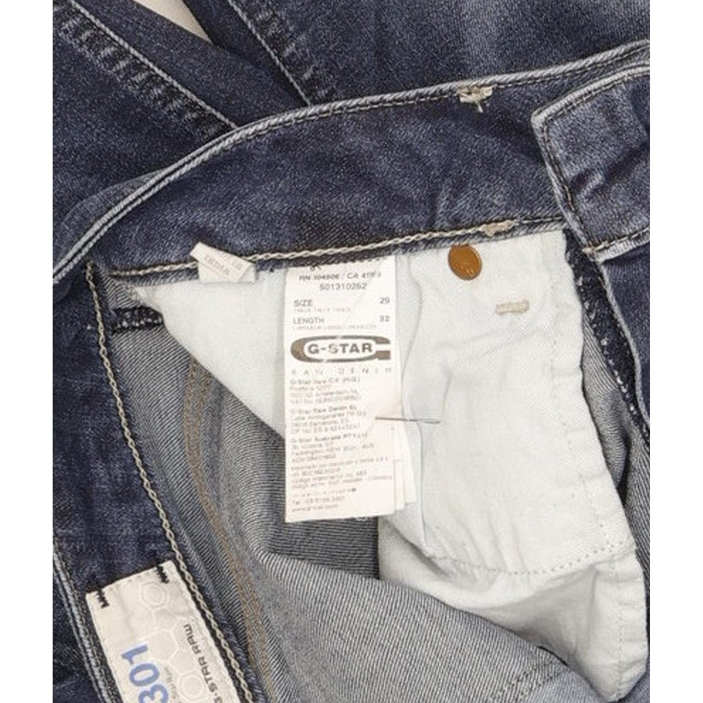 G-Star 3301 Women Blue Straight Slim Stretch Jeans W29 L32