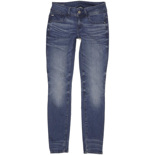 G-Star Lynn Mid Women Blue Skinny Slim Stretch Jeans W29 L32