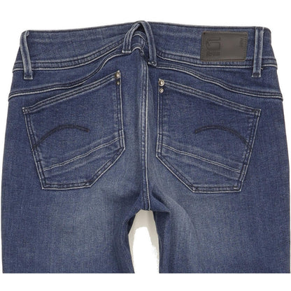 G-Star Lynn Mid Women Blue Skinny Slim Stretch Jeans W29 L32