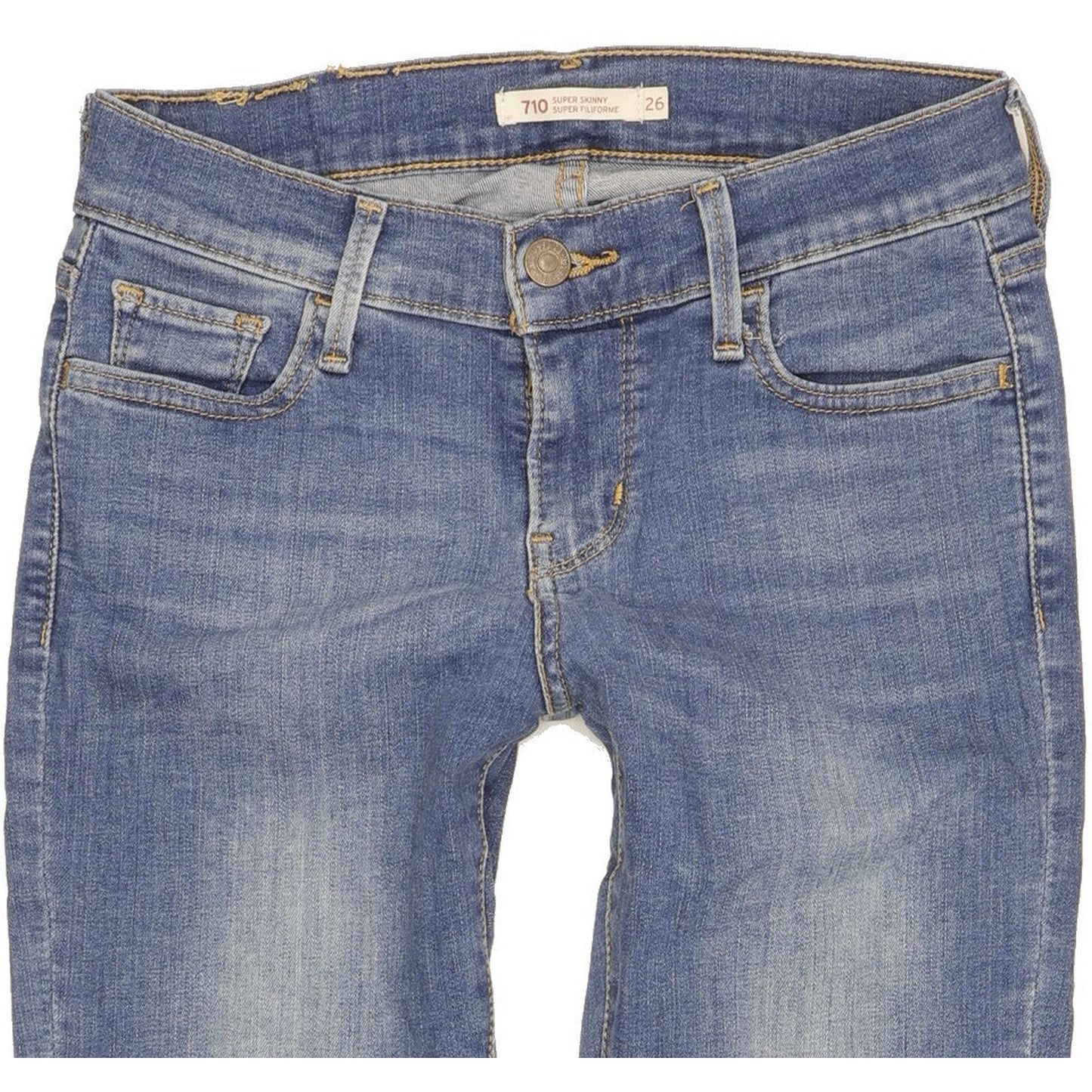 Levi's 710 Super Filiforme Women Blue Skinny Slim Stretch Jeans W26 L30