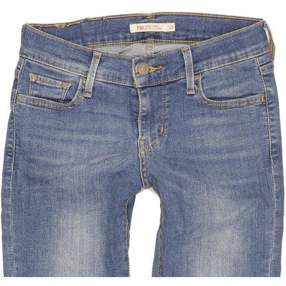 Levi's 710 Super Filiforme Women Blue Skinny Slim Stretch Jeans W26 L30