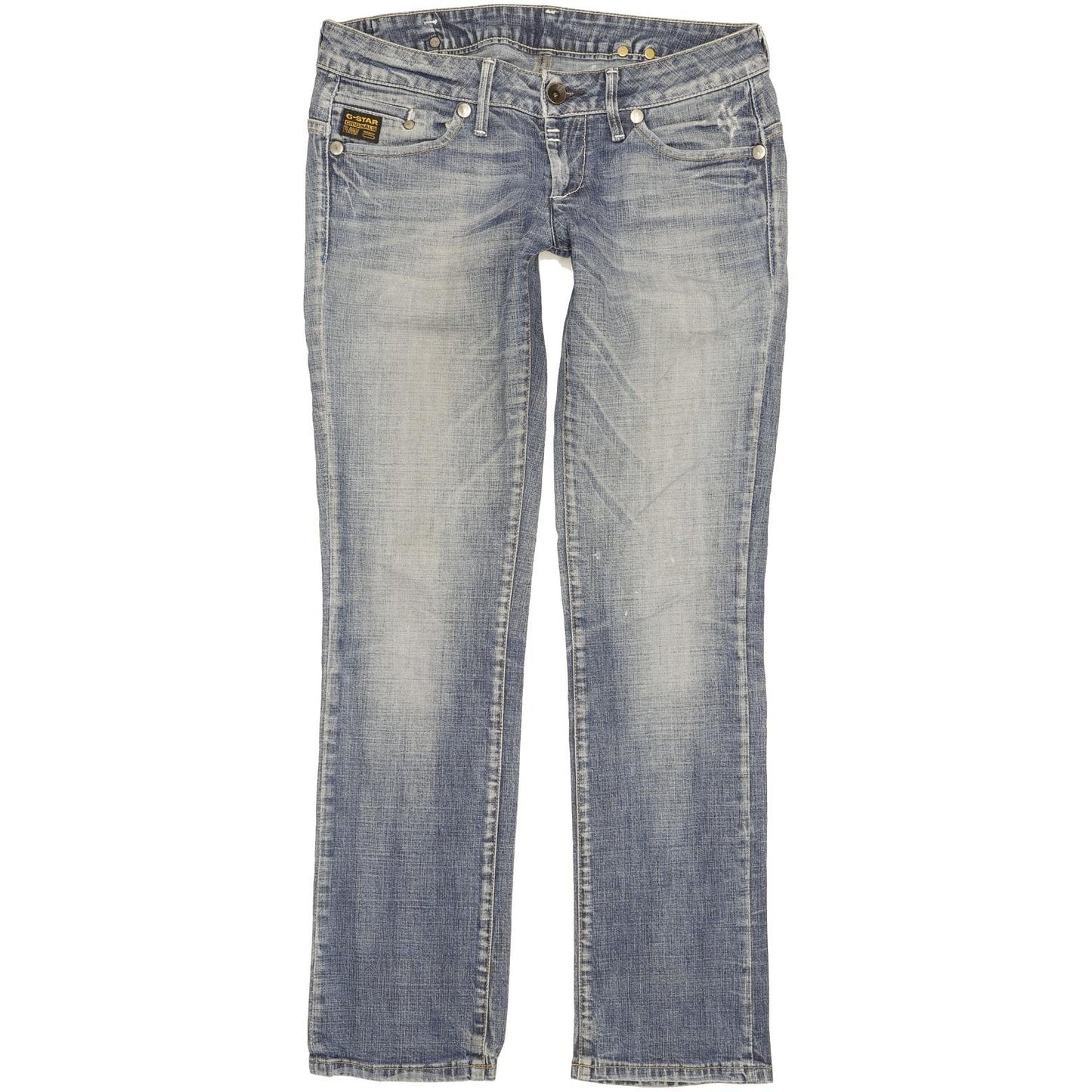G-Star Women Blue Straight Slim Stretch Jeans W28 L30
