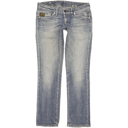 G-Star Women Blue Straight Slim Stretch Jeans W28 L30