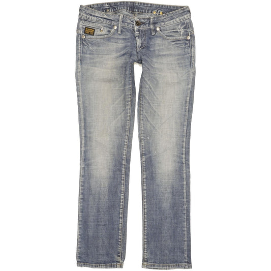 G-Star Women Blue Straight Slim Stretch Jeans W28 L30