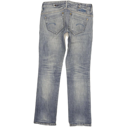G-Star Women Blue Straight Slim Stretch Jeans W28 L30
