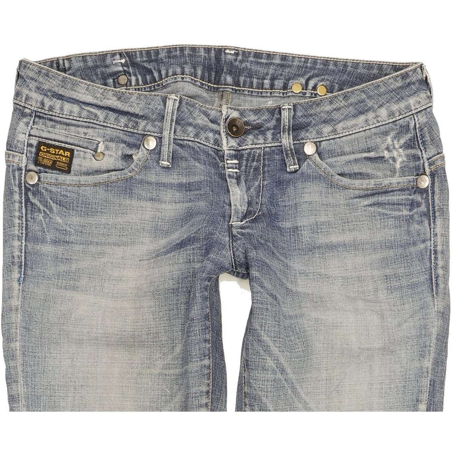 G-Star Women Blue Straight Slim Stretch Jeans W28 L30