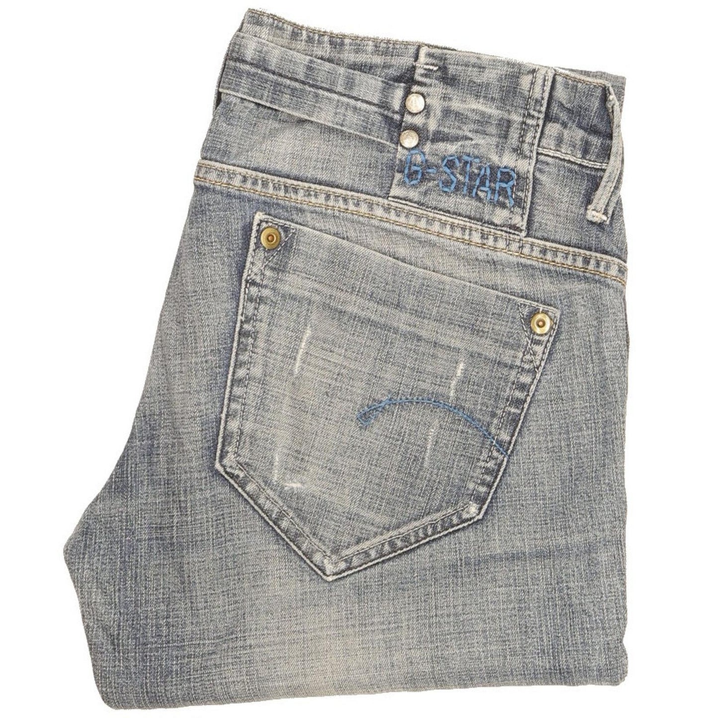 G-Star Women Blue Straight Slim Stretch Jeans W28 L30