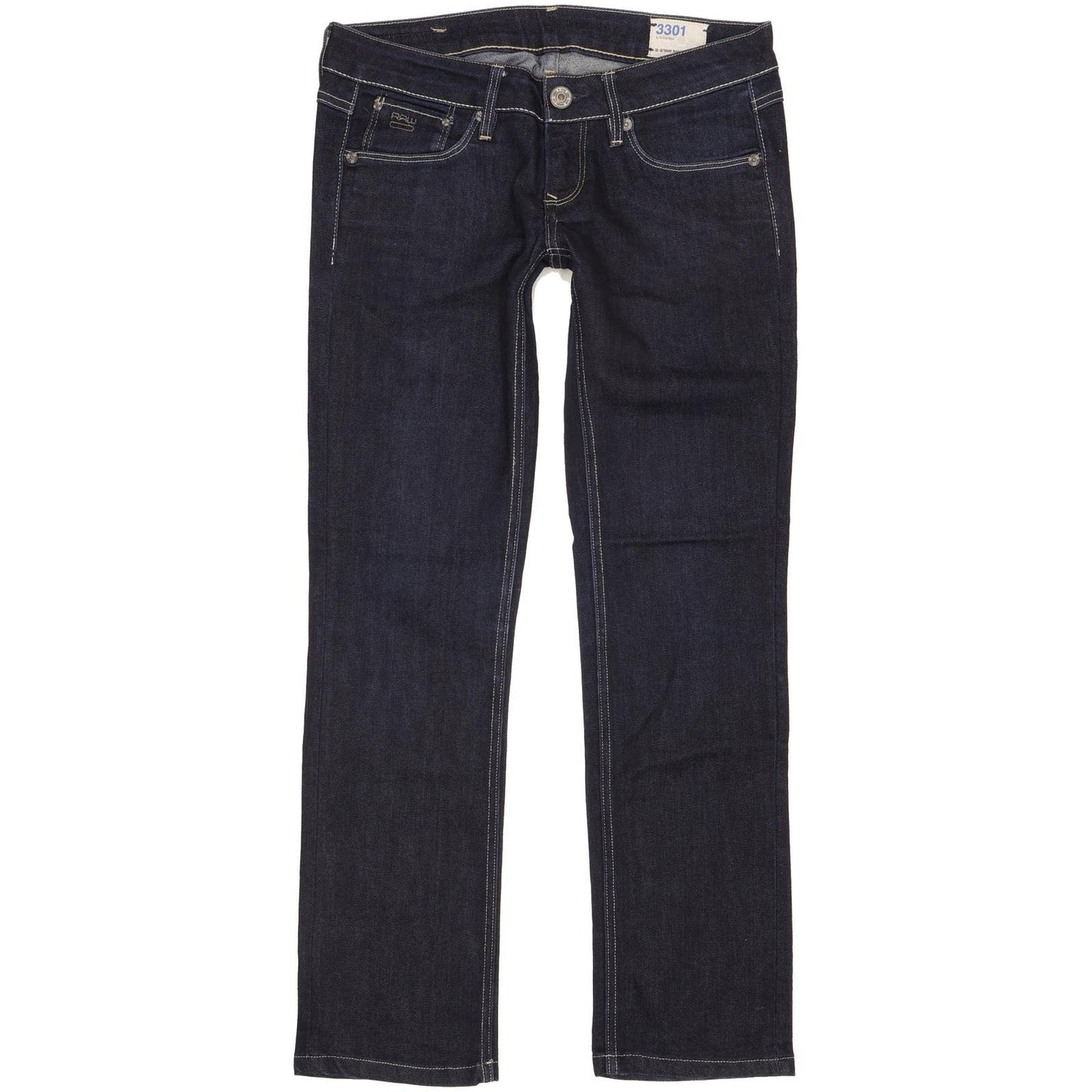 G-Star 3301 Women Navy Straight Slim Stretch Jeans W28 L28