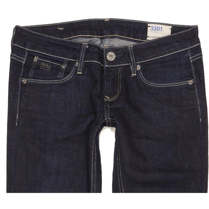 G-Star 3301 Women Navy Straight Slim Stretch Jeans W28 L28