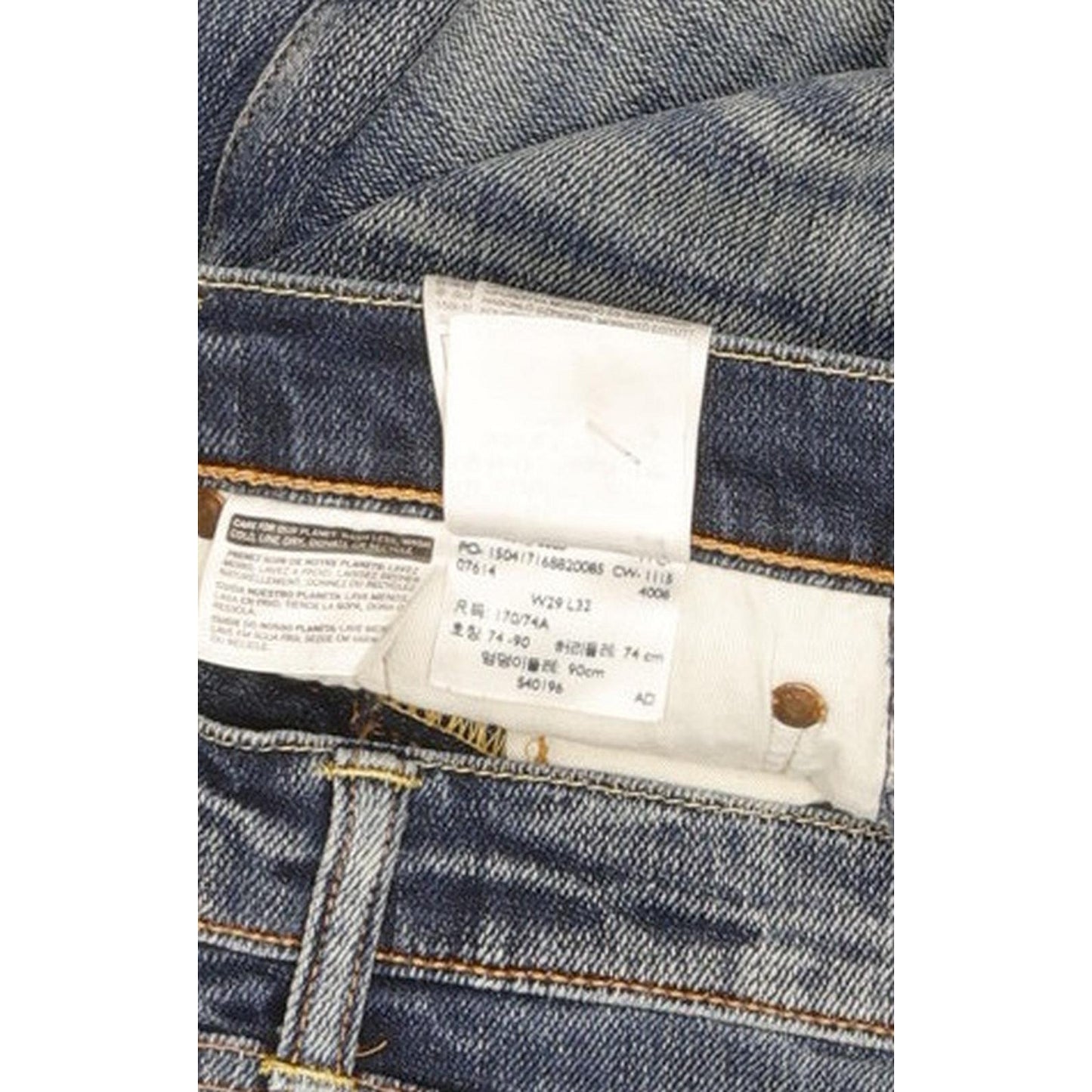 Levi's 522 Men Blue Straight Slim Jeans W29 L31