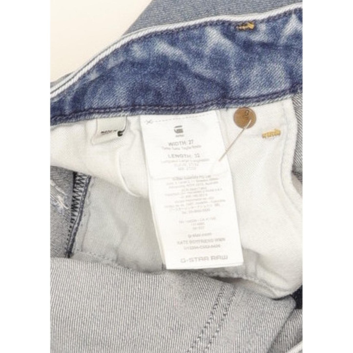G-Star Kate Women Blue Straight Loose Boyfriend Stretch Jeans W27 L32