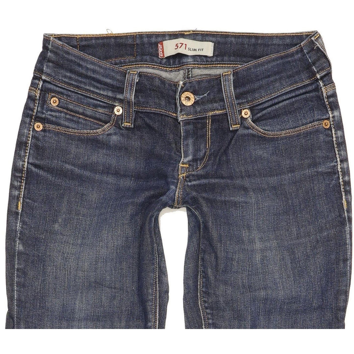 Levi's 571 Women Blue Straight Slim Stretch Jeans W26 L31