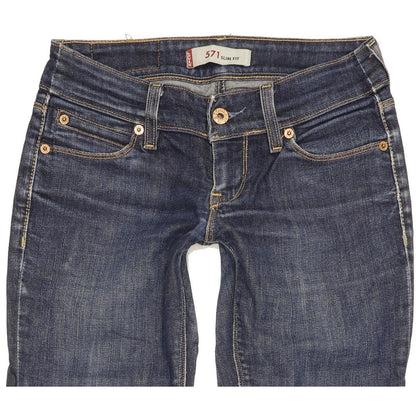 Levi's 571 Women Blue Straight Slim Stretch Jeans W26 L31