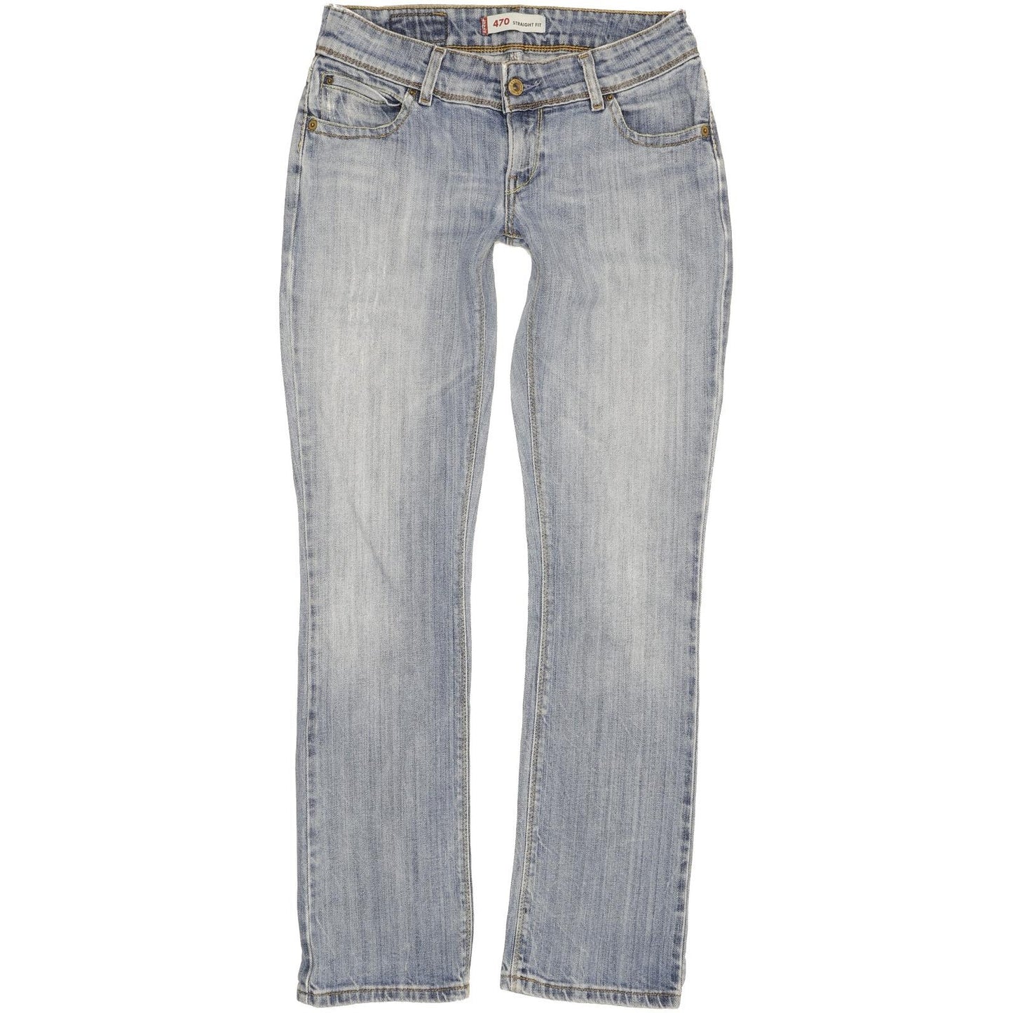 Levi's 470 Women Blue Straight Slim Stretch Jeans W28 L31
