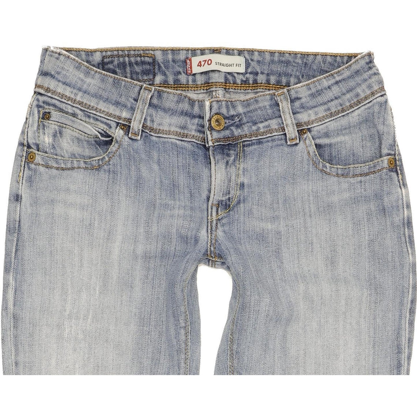 Levi's 470 Women Blue Straight Slim Stretch Jeans W28 L31