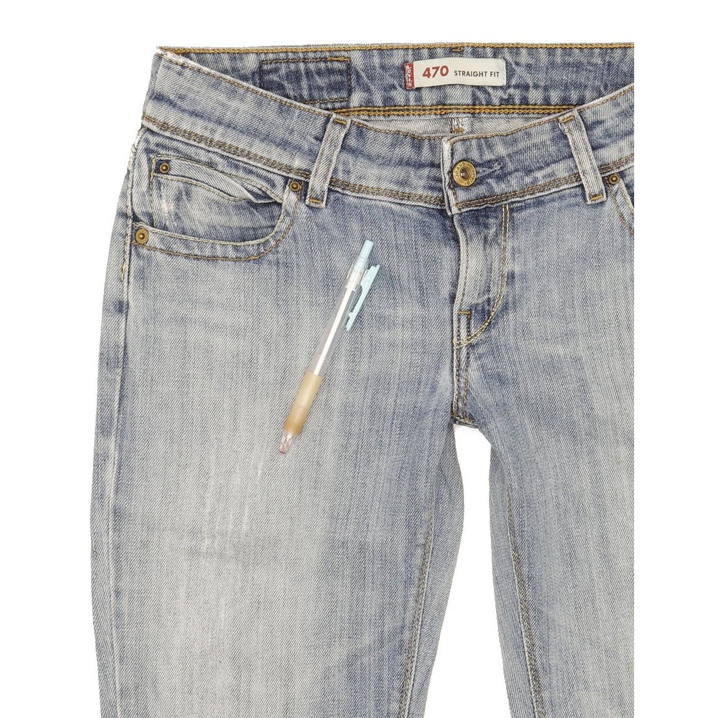 Levi's 470 Women Blue Straight Slim Stretch Jeans W28 L31