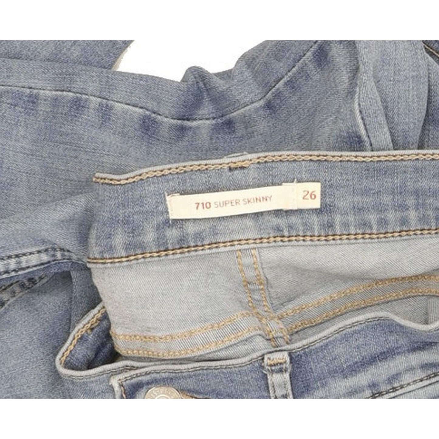 Levi's 710 Super Women Blue Skinny Slim Stretch Jeans W26 L31
